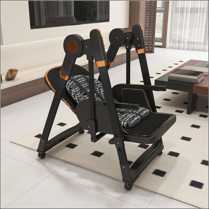 Chaise haute convertible pour bébé à bascule avec harnais à 5 points pour un rangement et une mobilité faciles, convient aux enfants de 6 à 3 ans