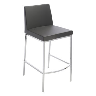 Upholstered Counter Stool with Metal Frame