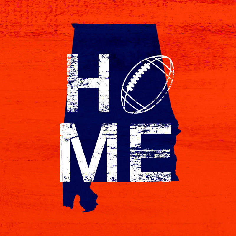 Home Football Auburn - Art textuel sur toile tendue, H 12 po x l 12 po