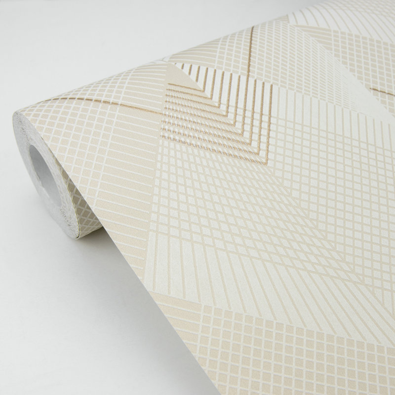  Rouleau de papier peint L 33 pi x l 20,9 po Fanning Diamonds, Neutre