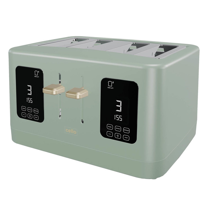 Cello 4 Slice Digital Toaster, Green