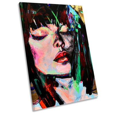 Fashion Model Face - Wrapped Canvas Painting