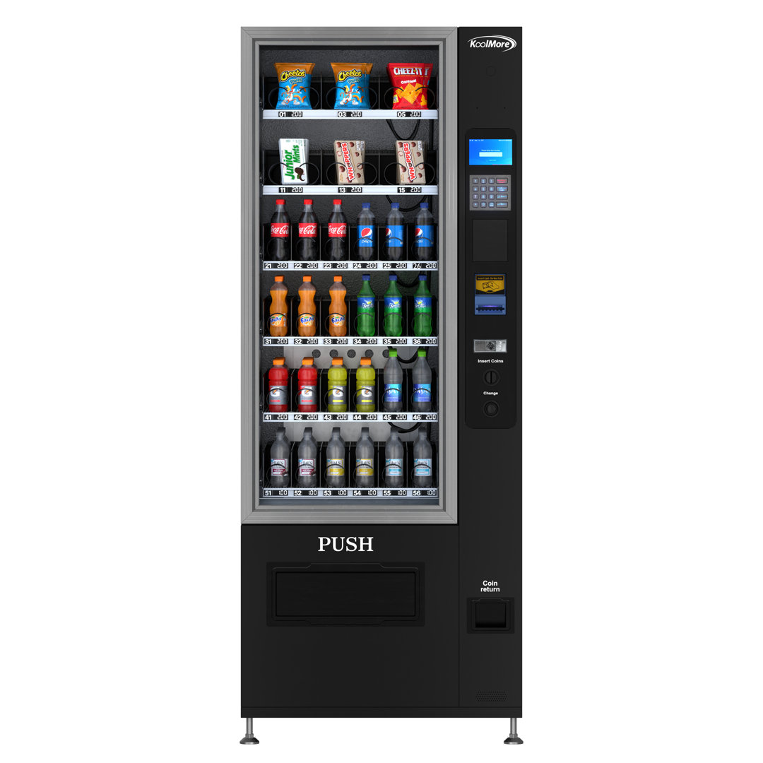 Refrigerated Snack Vending Machine with 36 Slots and Bill acceptor in Black (KM-VMR-30-B) KoolMore