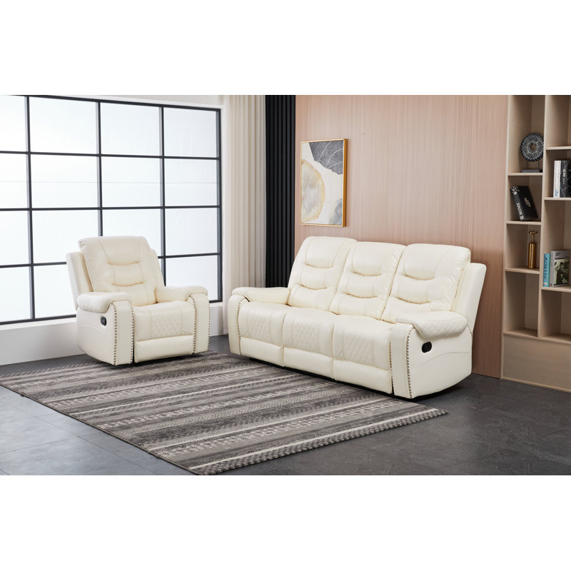  Ensemble de fauteuils inclinables en cuir 3 pièces (canapé, causeuse, fauteuil), meubles inclinables modernes pour le salon / cinéma maison / bureau