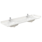 80" Double Countertop with Square Sinks, Backsplash & Sidesplash