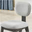 5-Piece 80" Oval Grey Oak Finish Dining Set With Dual Pedestal Base & Light Grey Fabric Upholstered Chairs-2014386226
