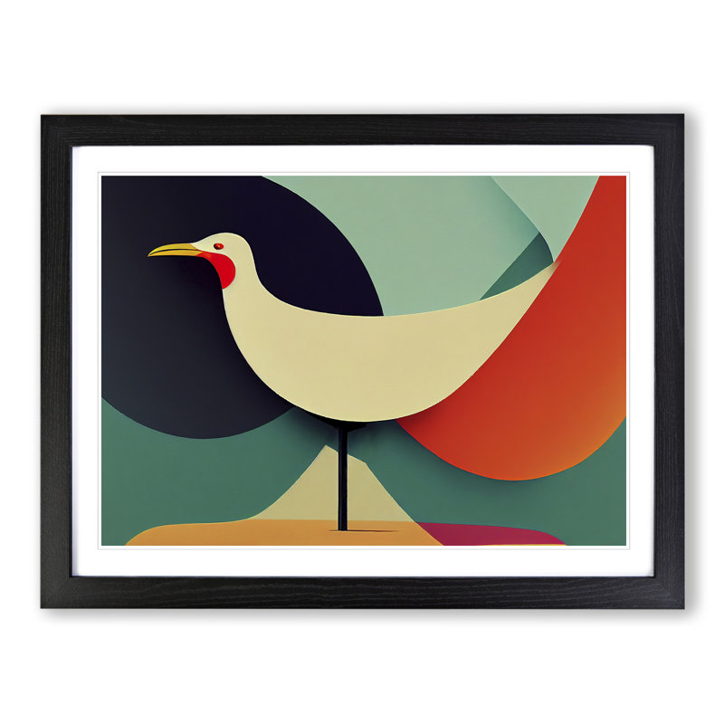 Seagull Abstract Vol.1 - Single Picture Frame Painting, 46cm H x 64cm W x 2cm D, Black 