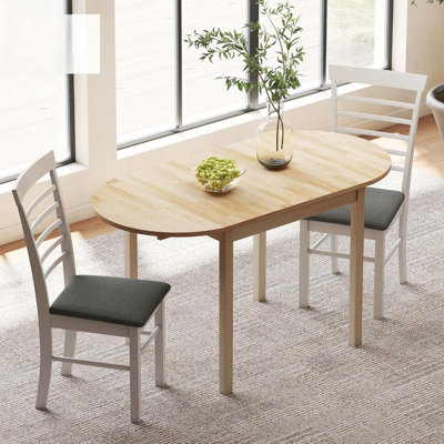 Table de salle à manger pliante en bois massif avec abattants pour petits espaces