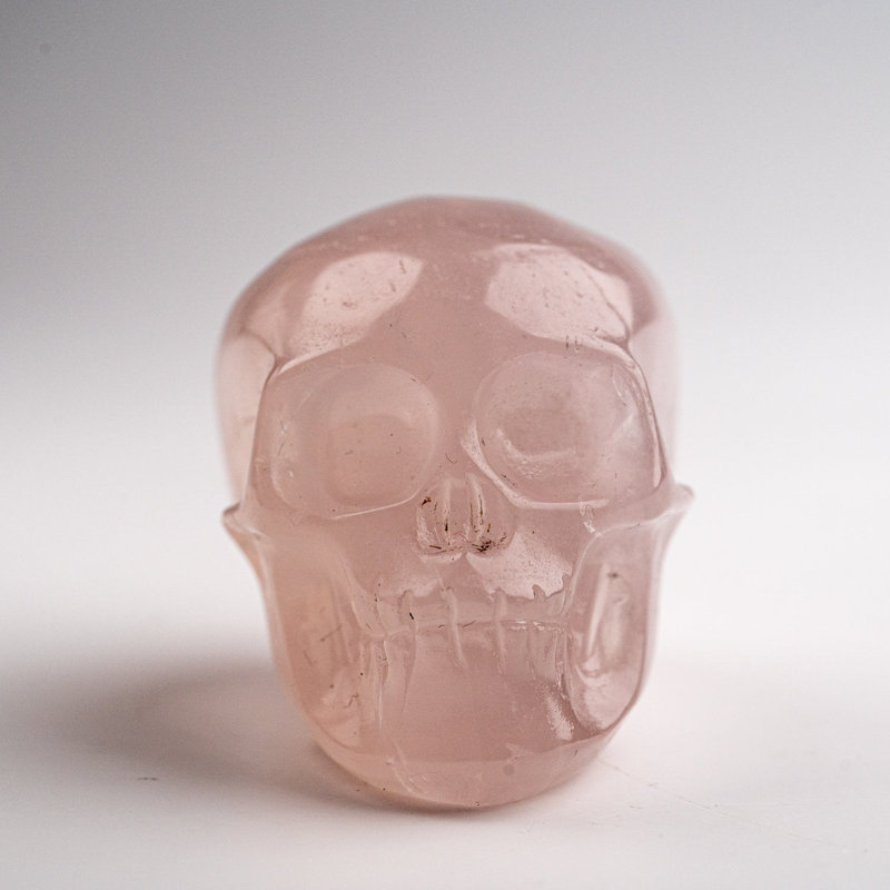 Polished Rose Quartz Skull Carving (120 Grams)