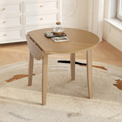 Extendable Round Dining Table with Adjustable Size