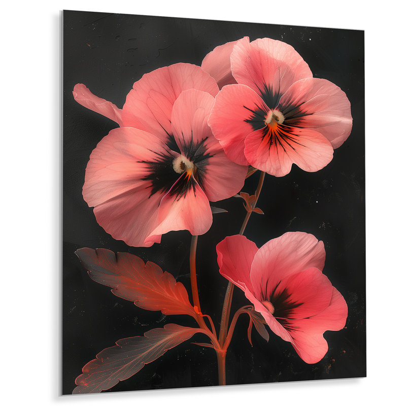 Runge - Pansies Wall Art Living Room, H 30 po x l 40 po, Sans cadre