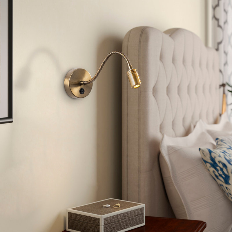 Vintage Copper Wall Lamp, Adjustable Height, 15.0 x 14.9 x 3.0 inches | Metal Body, IP20 Rated, 1W 2700K Socket | Modern Scandinavian Design, Perfect for Living Room, Bedroom, and Hallway Illumination