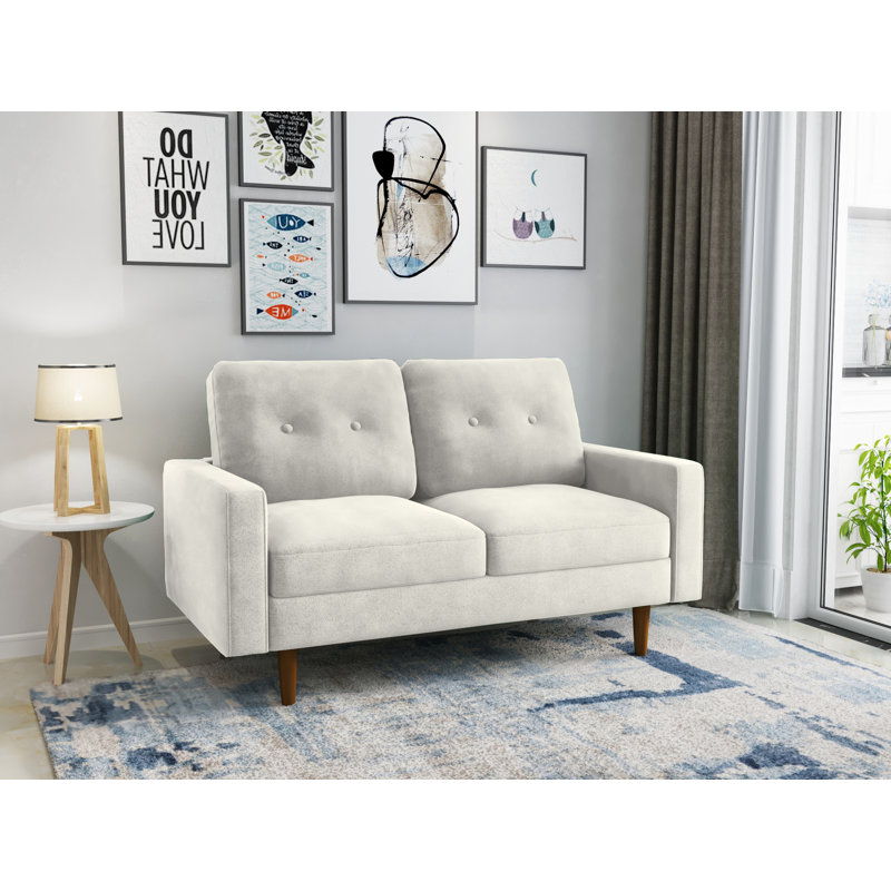 Causeuse 58 po, Velours ivoire