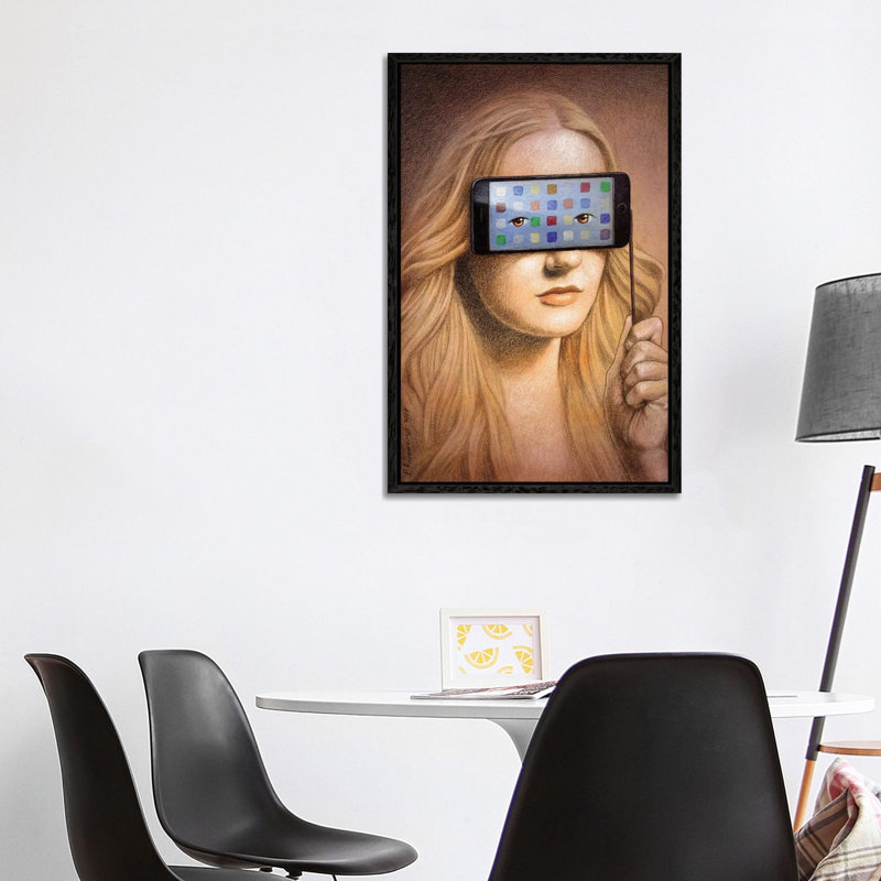 Mask by Pawel Kuczynski - Gallery-Wrapped Canvas Giclée on Canvas, 101.6 cm H x 66.04 cm W x 4.445 cm D, Black Floater Framed