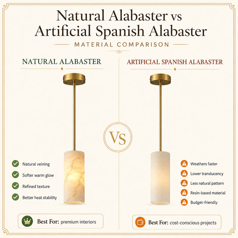 1PC Dimmable Alabaster Pendant Light Kitchen Island, Bronze