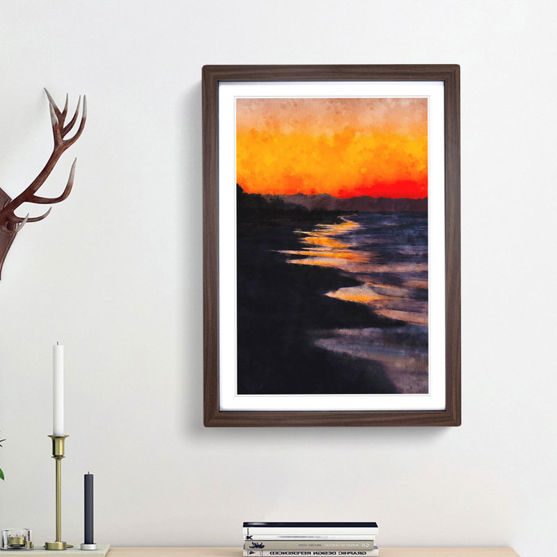 Beauty of the Beach - Picture Frame Graphic Art Print, 63cm H x 45cm W x 2cm D, Walnut Framed
