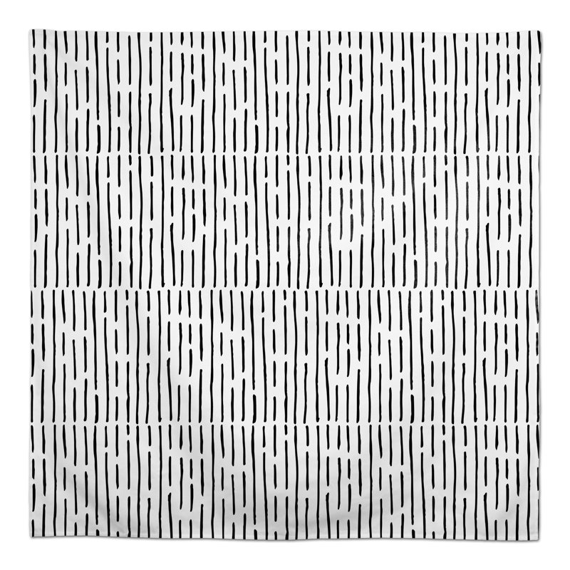 Abstract Square Tablecloth, Black