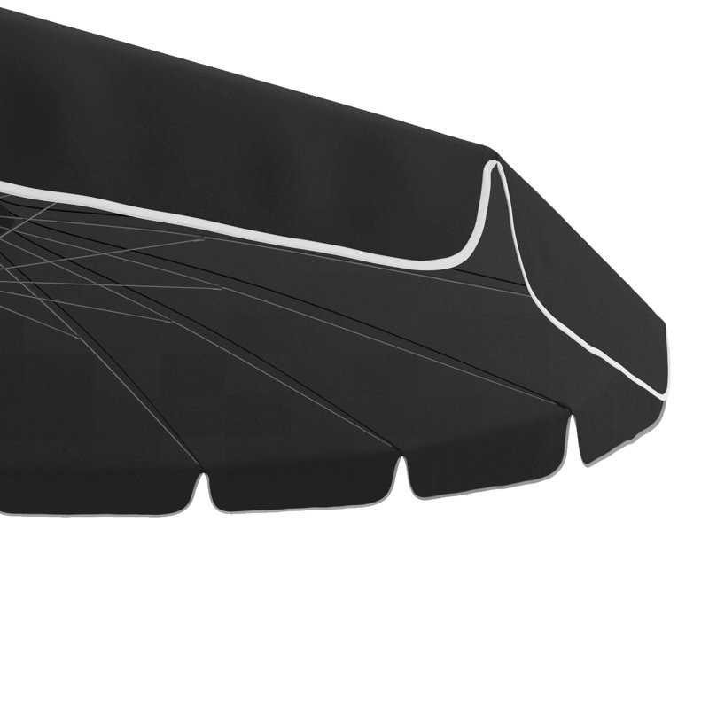 Parasol de marché en forme de pagode anodisé argent 8,5 pieds, Noir