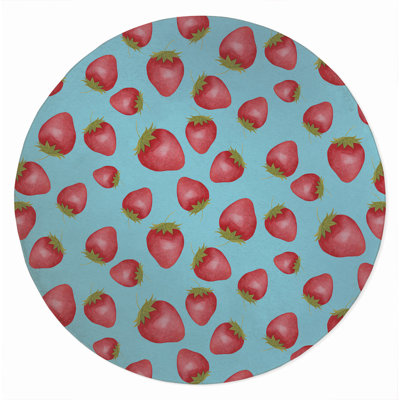 Summer Strawberries Outdoor Rug