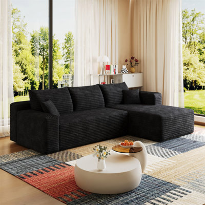 Canapé modulaire 95 po Cloud, fauteuils rembourrés minimalistes modernes, canapé confortable en forme de U pour le salon, canapé d'angle à assise profonde, aucun assemblage requis
