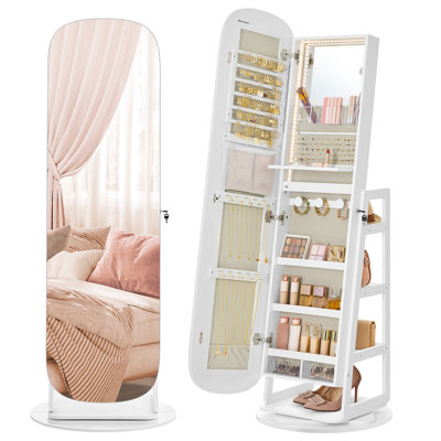 LED Jewelry Cabinet, 360° Swivel Jewelry Organizer