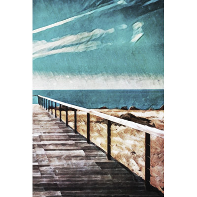 Wooden Pier Meets Blue Skies II by Ashley Aldridge - Wrapped Canvas Print