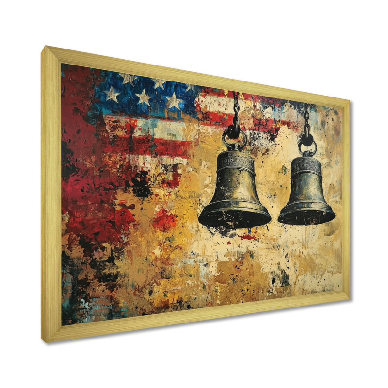 Lachan - Patriotiste américain, art mural, H 30 po x l 40 po, Reproduction encadrée d'une seule photo, Doré