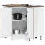 Kitchen Corner Base Cabinet Lucca High Gloss Engineered Wood-628651051