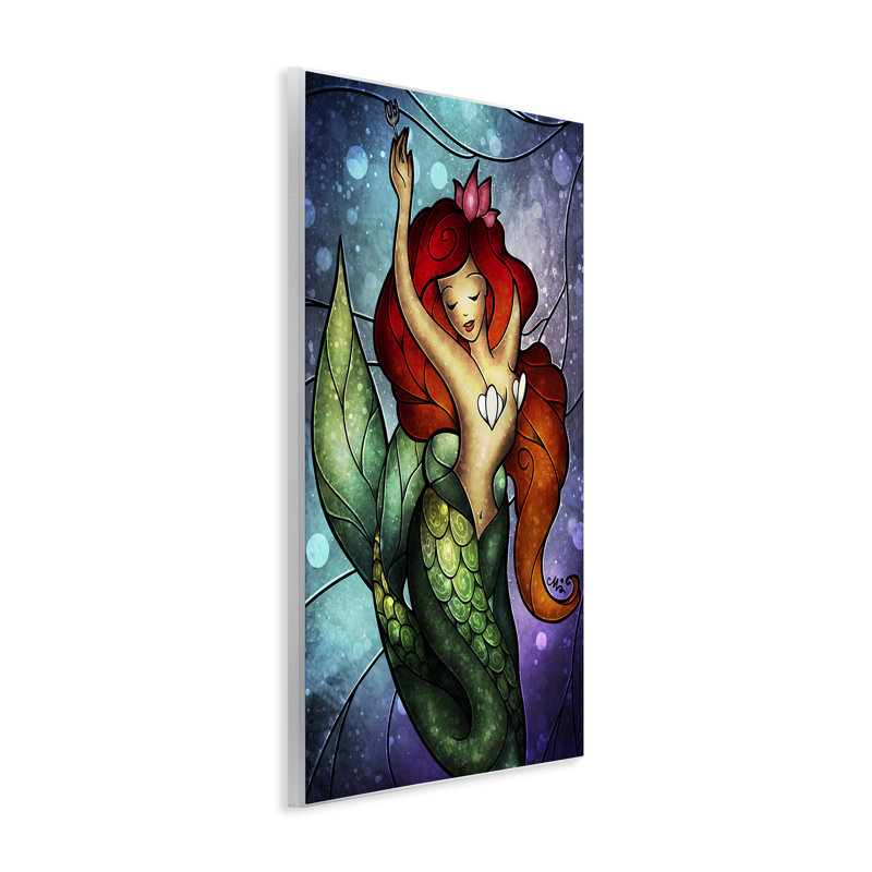 Plaque murale «Undersea Dreaming Mermaid», conception par Mandie Manzano, H 15 po x l 10 po