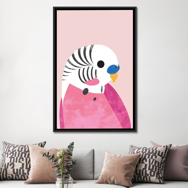 Art sur toile budgie', H 26 po x l 18 po x P 1,5 po, Toile avec cadre noir