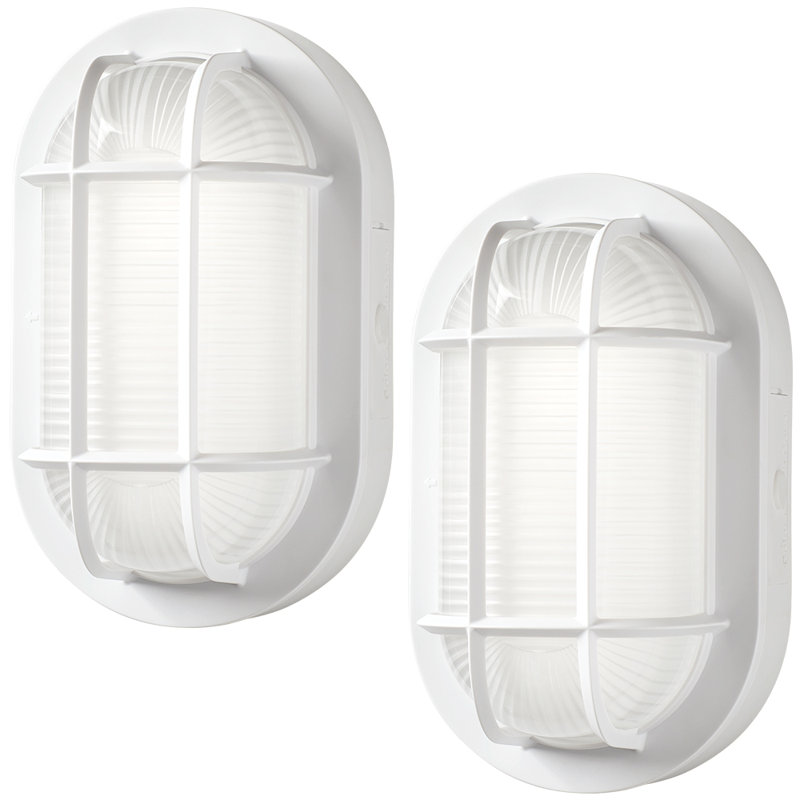 8,5 po Luminaire à cloison ovale d'extérieur à DEL à 3 températures de couleur résistant à la rouille et aux intempéries