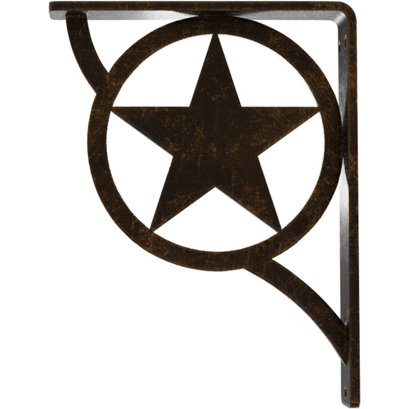 Support en fer forgé Austin, H 8 po x l 1,5 po x P 5,5 po, Laiton antique