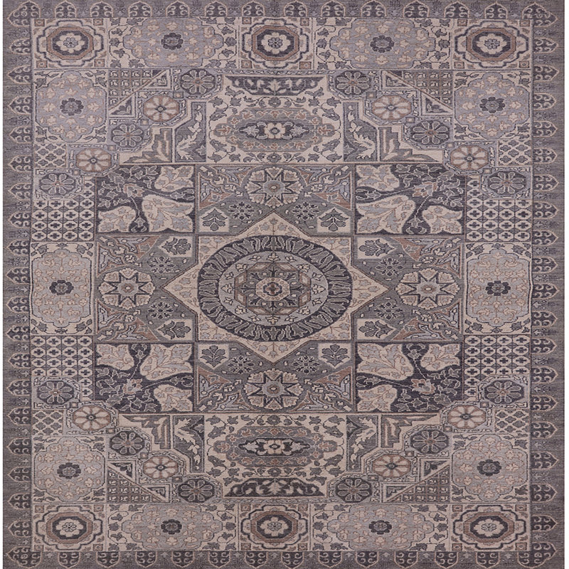 Tapis oriental gris, Carré 8 pi