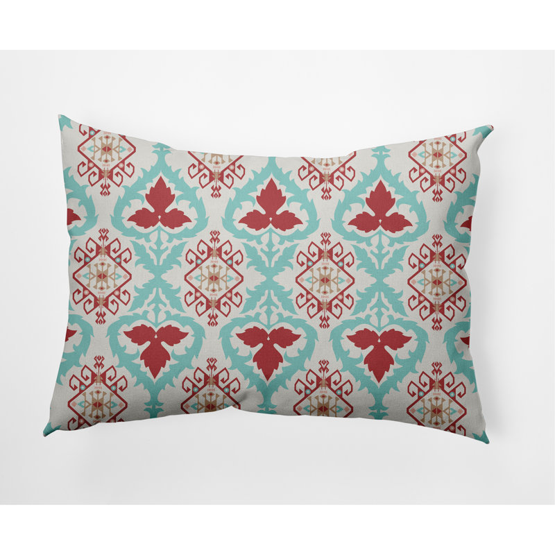 Coussin Bombay, Rouge / bleu clair