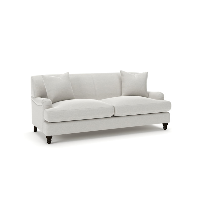 Walters Tight Back Sofa, Drusky Ivory Sustain® Basketweave