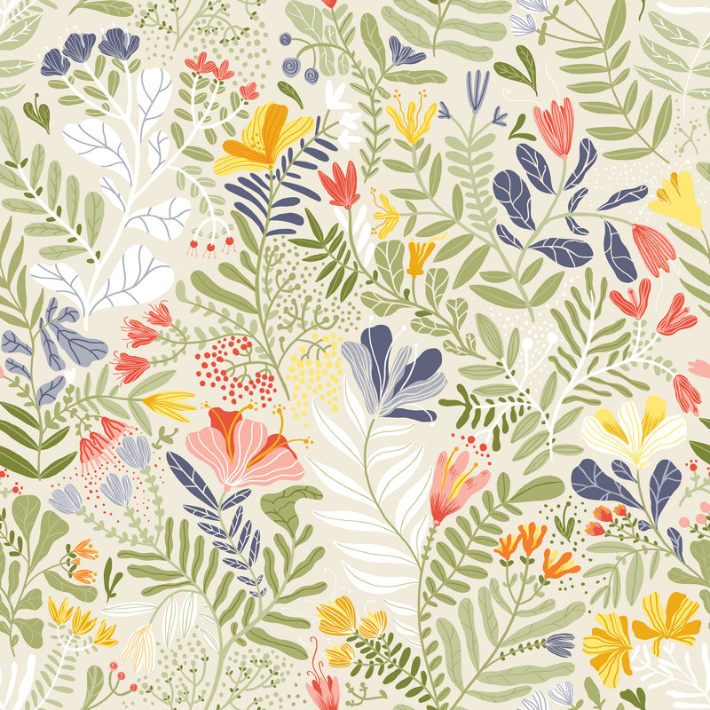 Cahterine 10.05m x 53cm Wallpaper Roll, Beige