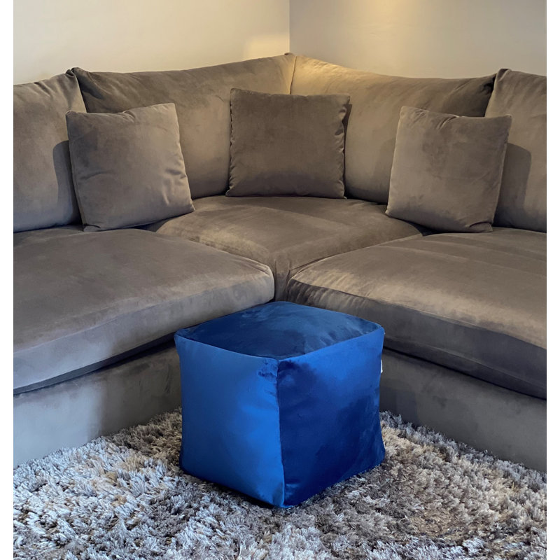 Velvet Refillable Classic Bean Bag, Blue