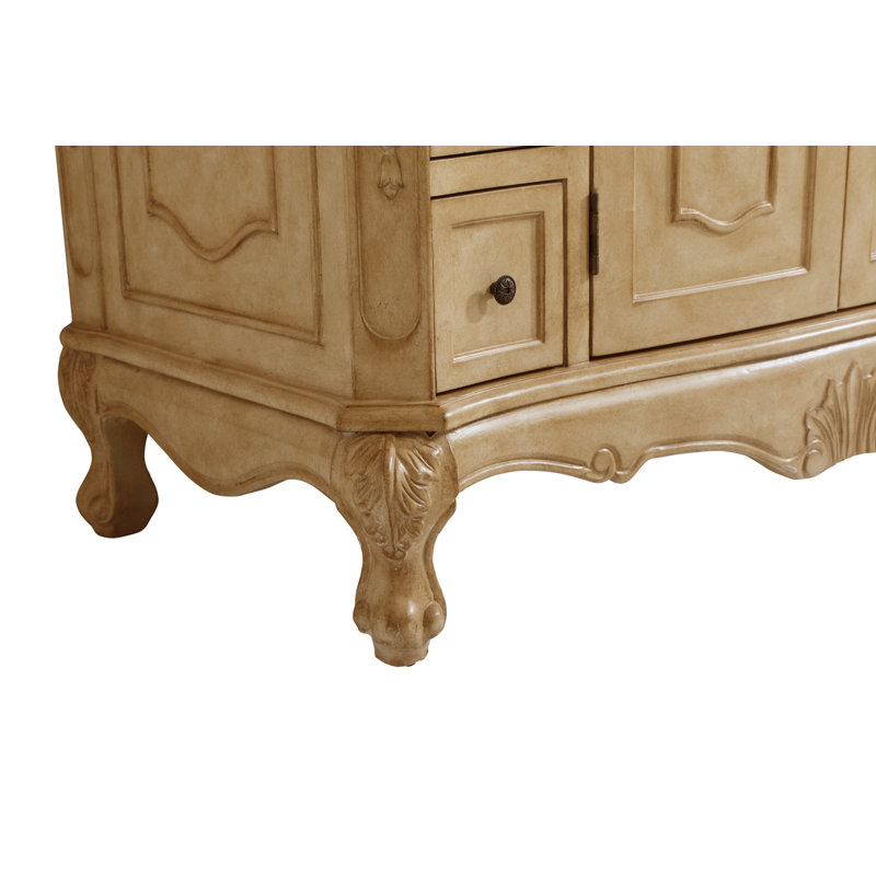 Ensemble de meuble-lavabo simple 42 po Lunette, Beige antique, Blanc Ivoire