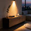 70 Inch Modern Solid Wood Tv Stand With 3D Geometric Textured Doors