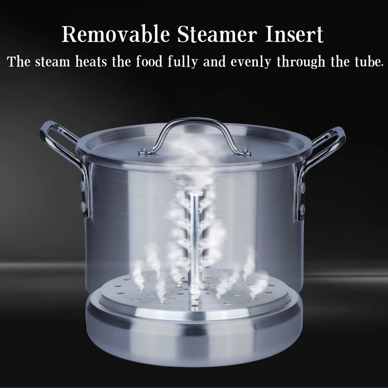 32 Quart Aluminum Tamale Steamer Pot with Lid