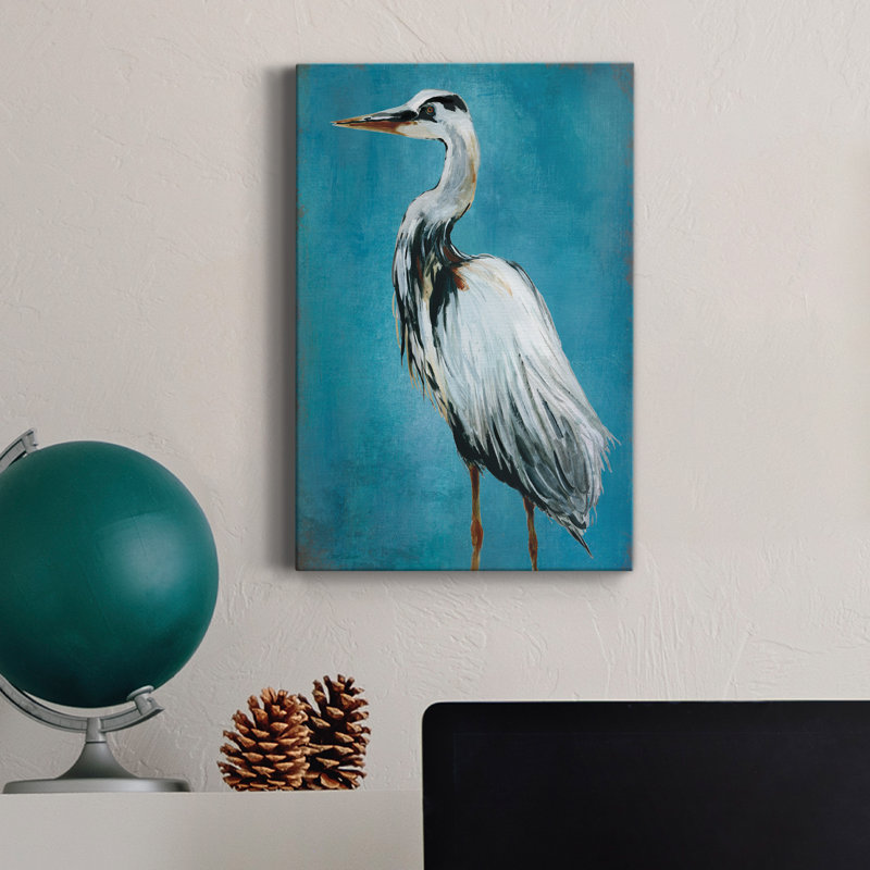 «Great Blue Heron II», reproduction d'art sur toile tendue, H 12 po x l 8 po x P 1 po