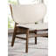 Chaise d'appoint moderne Mid-Century avec dossier à oreilles noyer / beige