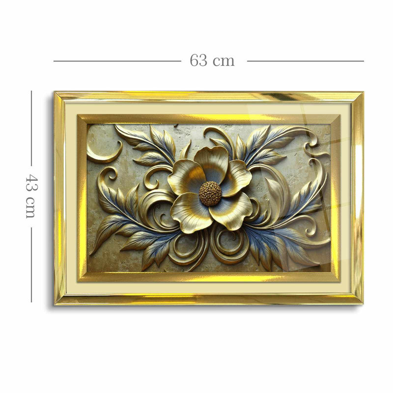 Élégante peinture décorative encadrée, 17,0 po x 25,6 po | 100% verre acrylique (épaisseur: 0,04 pouce) et cadre en bois massif (épaisseur: 1,0 pouce) | Art mural parfait pour le salon, la chambre à coucher et le bureau
