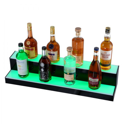 LED Lighted Liquor Bottle Display Bar Shelf RF & App Control 2-Step