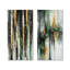 Collection de 2 œuvres d'art abstraites dorées, vertes et éthérées - I-1070575601-1070575602