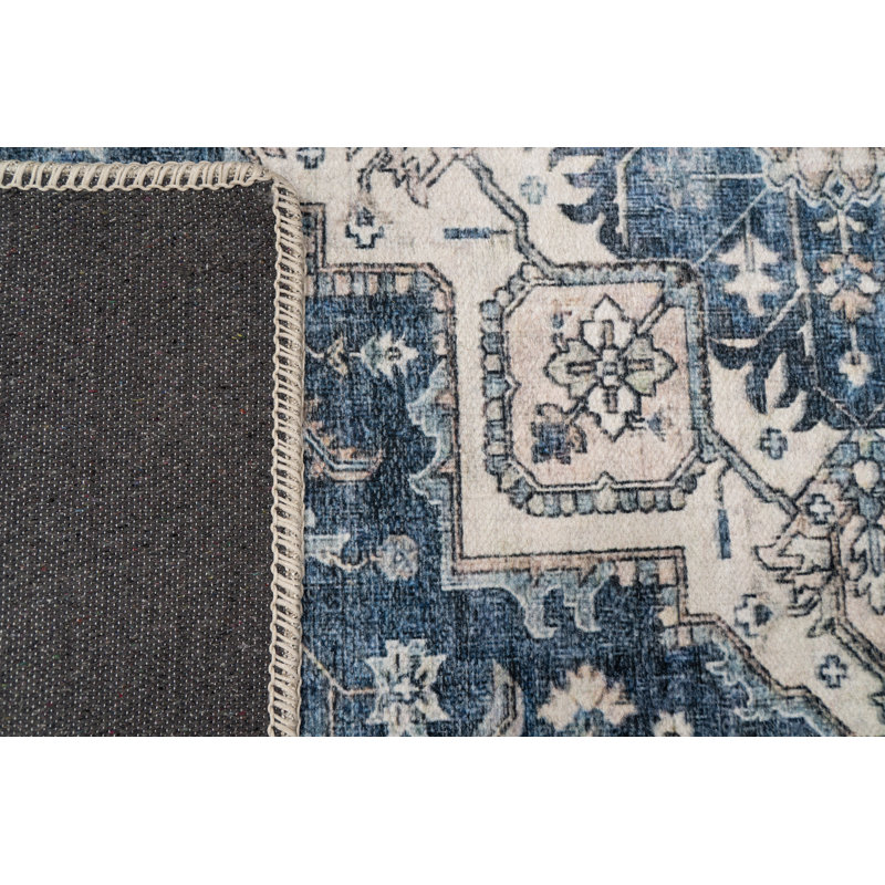 ELISE 5.3X7 6302-510 NAVY/IVORY, Rectangle 5'3" x 7'