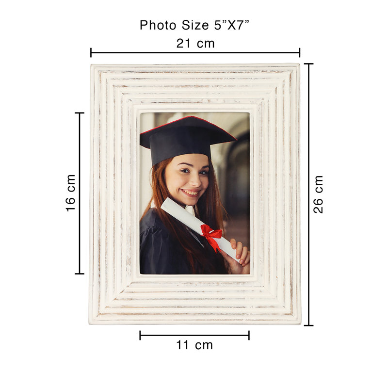 Morwenna White Wood Picture Frame, 8.66" x 10.63"