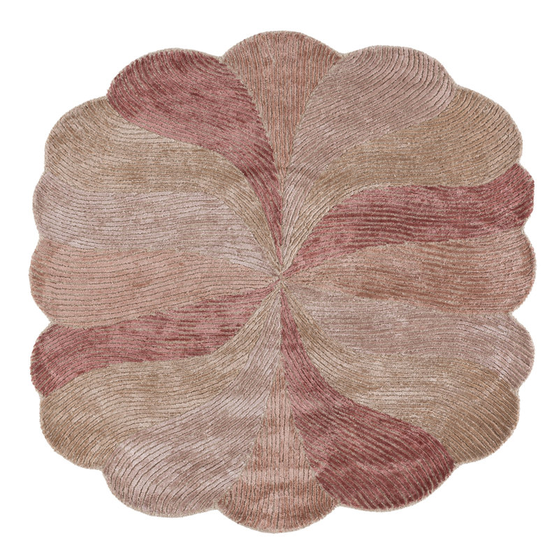 Fifth Avenue Hand Tufted Viscose,Wool, Cotton Abstract Indoor Rug, Round 5'