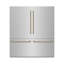 ZLINE Autograph 72 in. Built-In Refrigerator w/ Gray Interior and Polished Gold Helix Handles-342376206