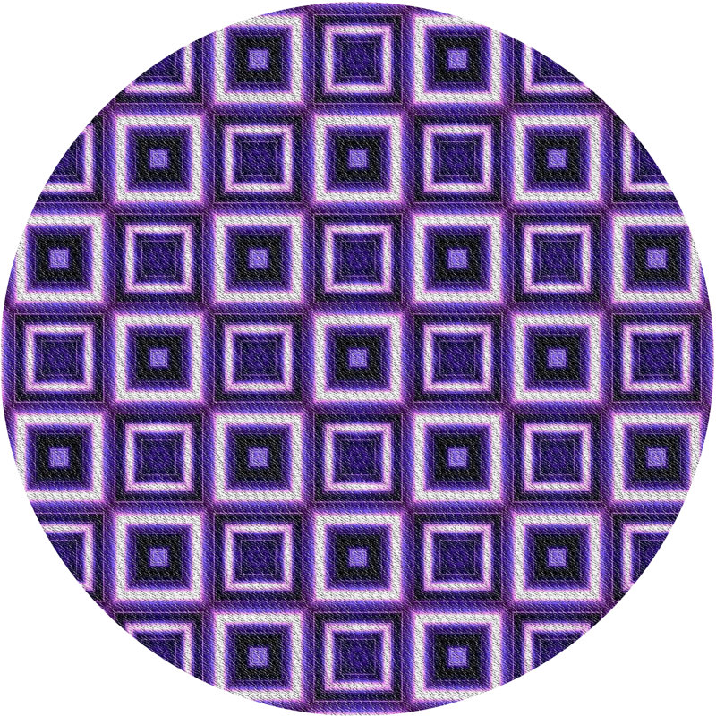 Tapis de zone mauve à motifs, Rond 5 pi